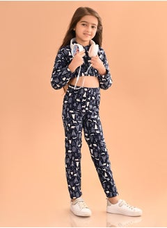 All Over Print Hooded Top & Joggers Set by Styli