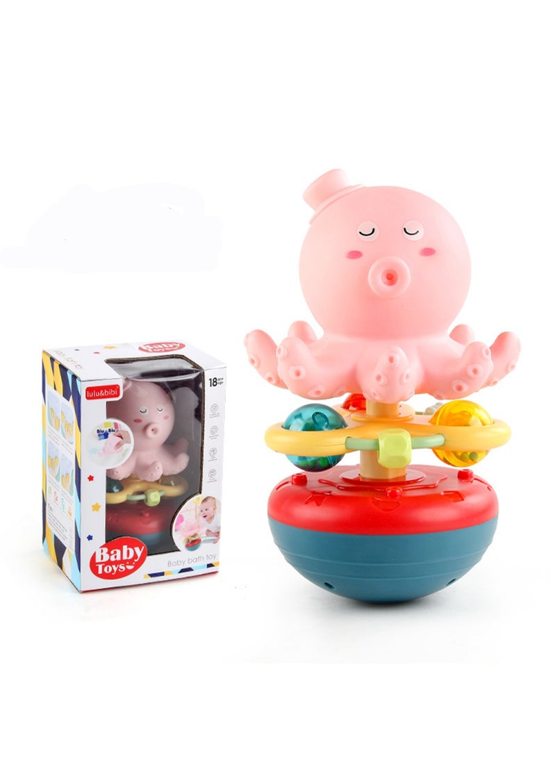 Infant And Toddler Multifunctional Rattle Tumbler Baby Can Chew And Grasp The Hand Grasp The Ball Molar Chewing Fun Baby Toy (Swinging Octopus Tumbler) - Image 1