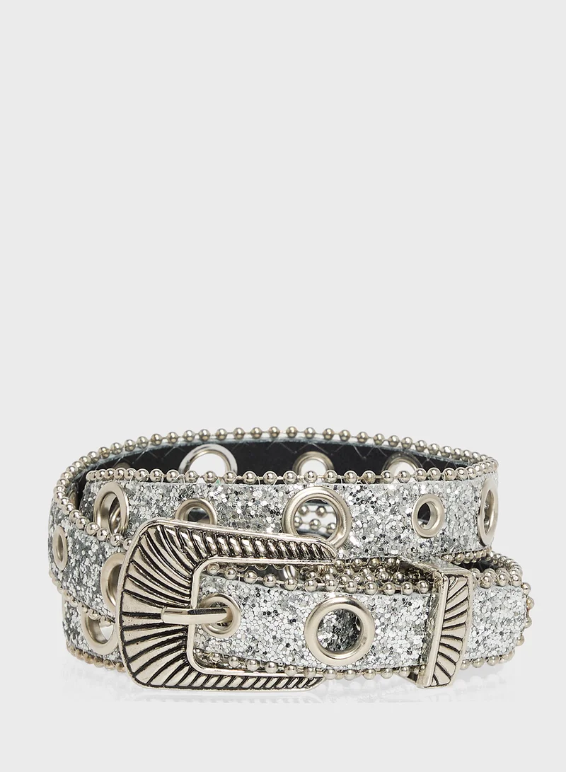 Ginger Embellished  Metallic Belt