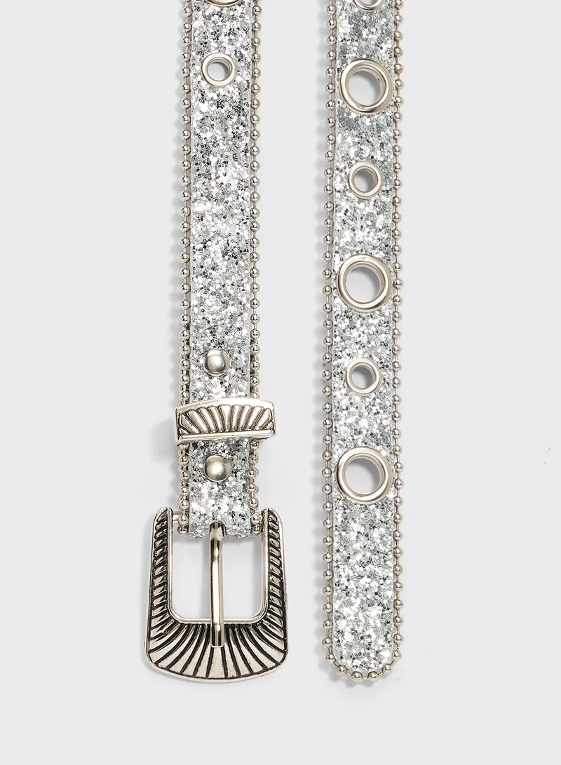 Ginger Embellished  Metallic Belt