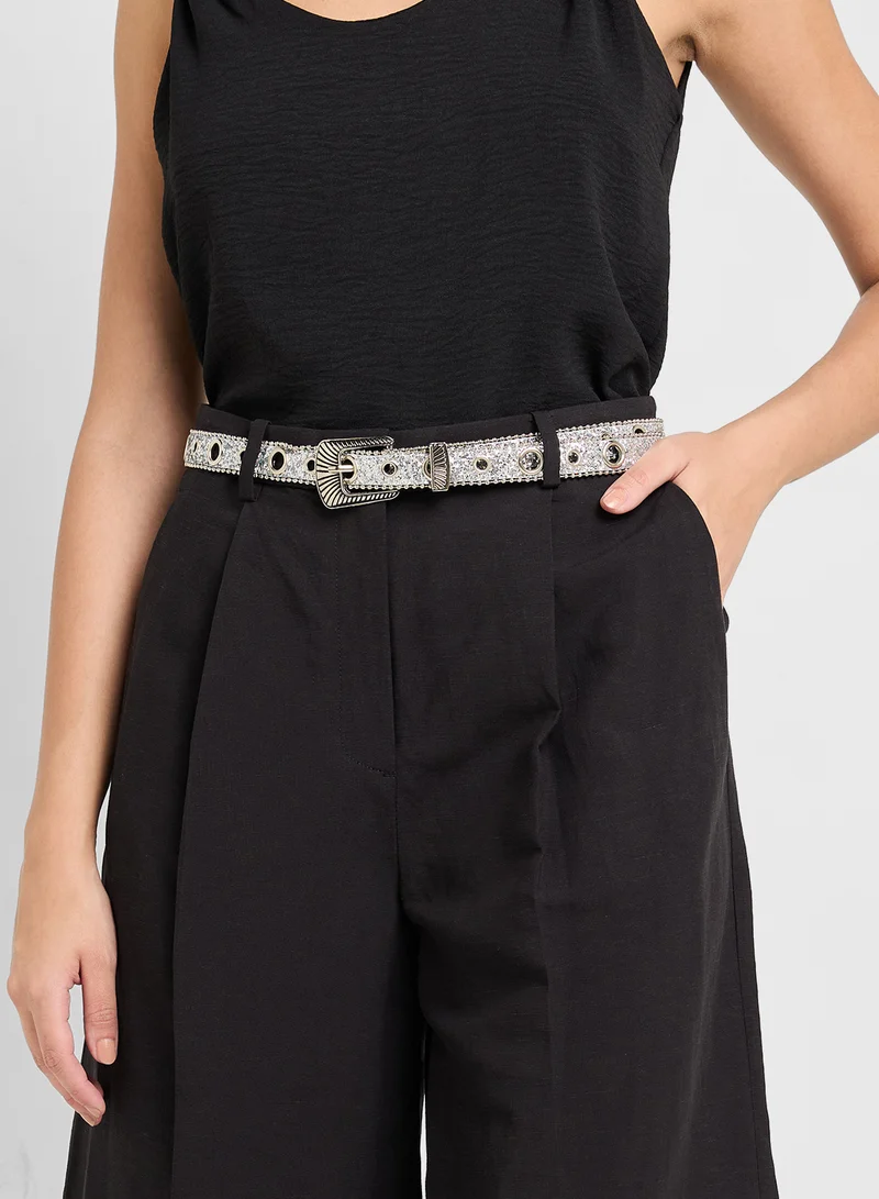 Ginger Embellished  Metallic Belt