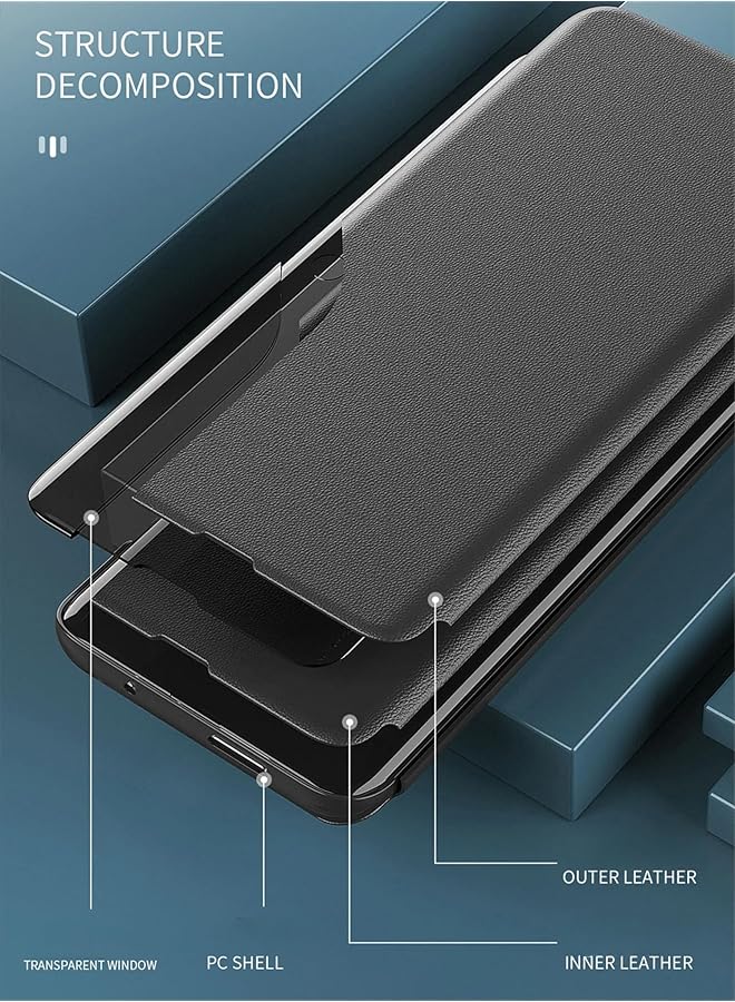 إيروريكس جراب جلدي متوافق مع هاتف Honor X9C 5G جراب هاتف مغناطيسي غير لامع مضاد للسقوط مع نافذة ذكية ووظيفة حامل، غطاء واقٍ مقاوم للصدمات أرجواني - Image 4