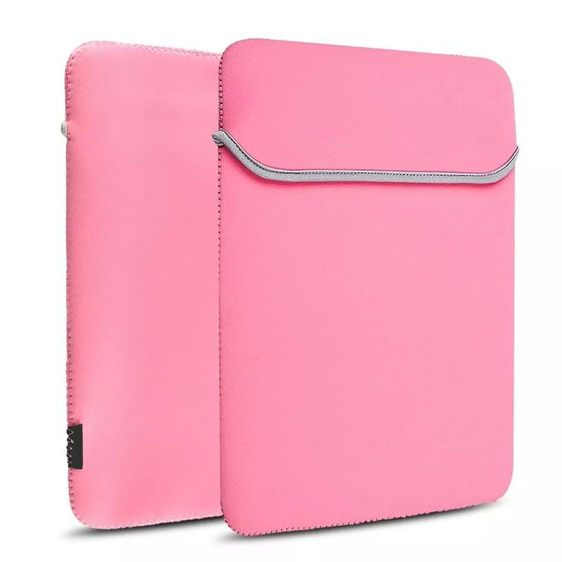 XIKKART Laptop Sleeve for All 10 inch Laptop,Tablet Bag, Case, Pouch Reversible Black & Red (Pink, 10 Inch) - Image 1