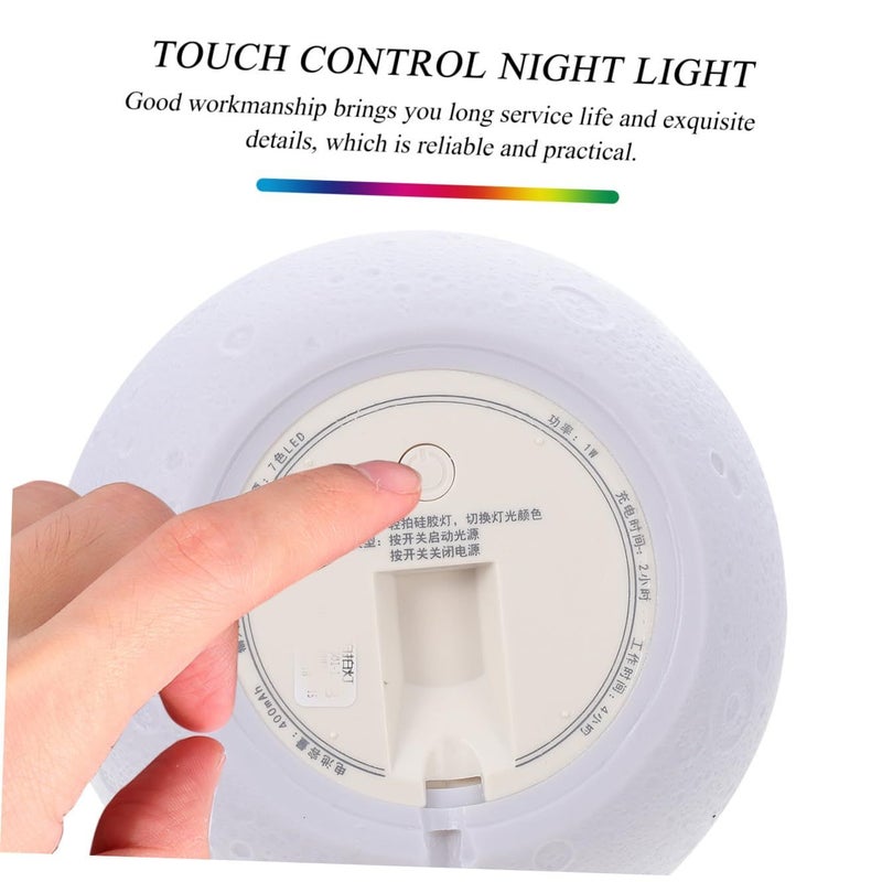 USB Rechargeable Moon Night Lamp Touch Control Bedside Night Light Nursery Bedroom - Image 4