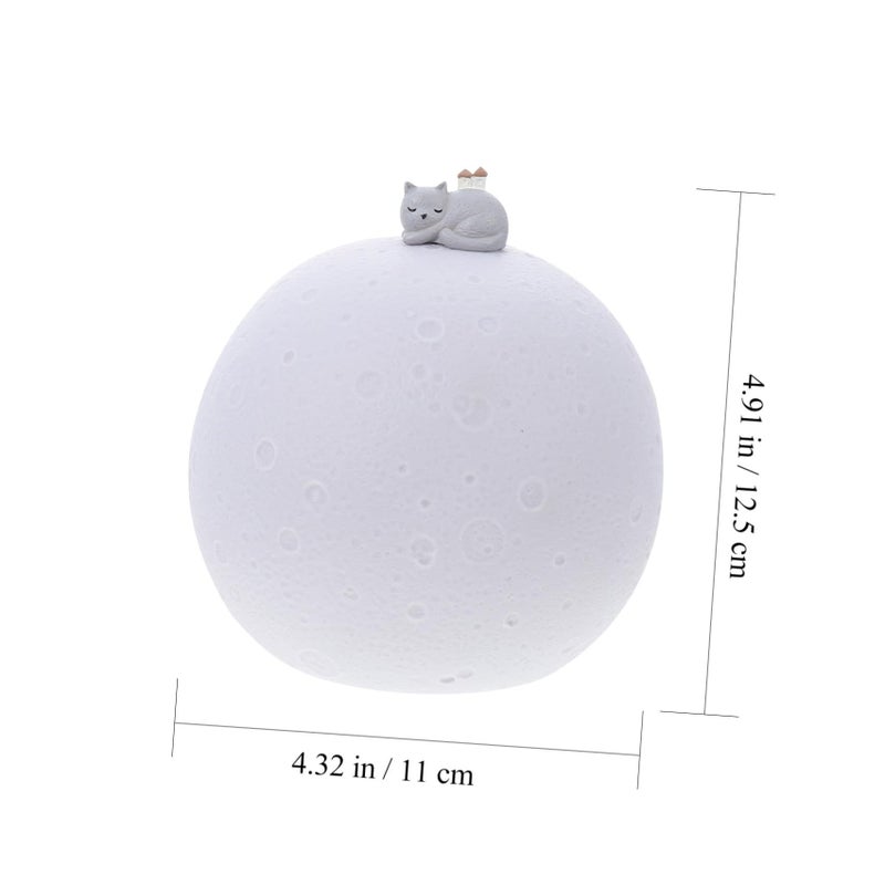 USB Rechargeable Moon Night Lamp Touch Control Bedside Night Light Nursery Bedroom - Image 3