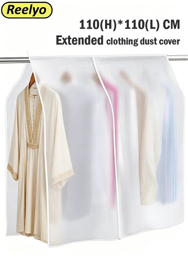 Reelyo Clothes Storage Cover 110cm Large Capacity Wardrobe Dustproof Waterproof Hanging Organizer with Velcro for Dresses Coats Travel Bedroom Laundry Room Daily Use - Image 1