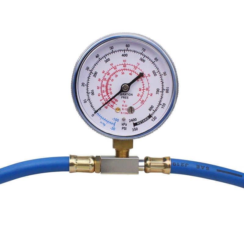 BACOENG AC Freon Refrigerant Recharge Charge Hose Kit, 1/4" Can Tap with Gauge - R134a Can to R-12/R-22 Port, Not Applicable to Automobile - Image 2
