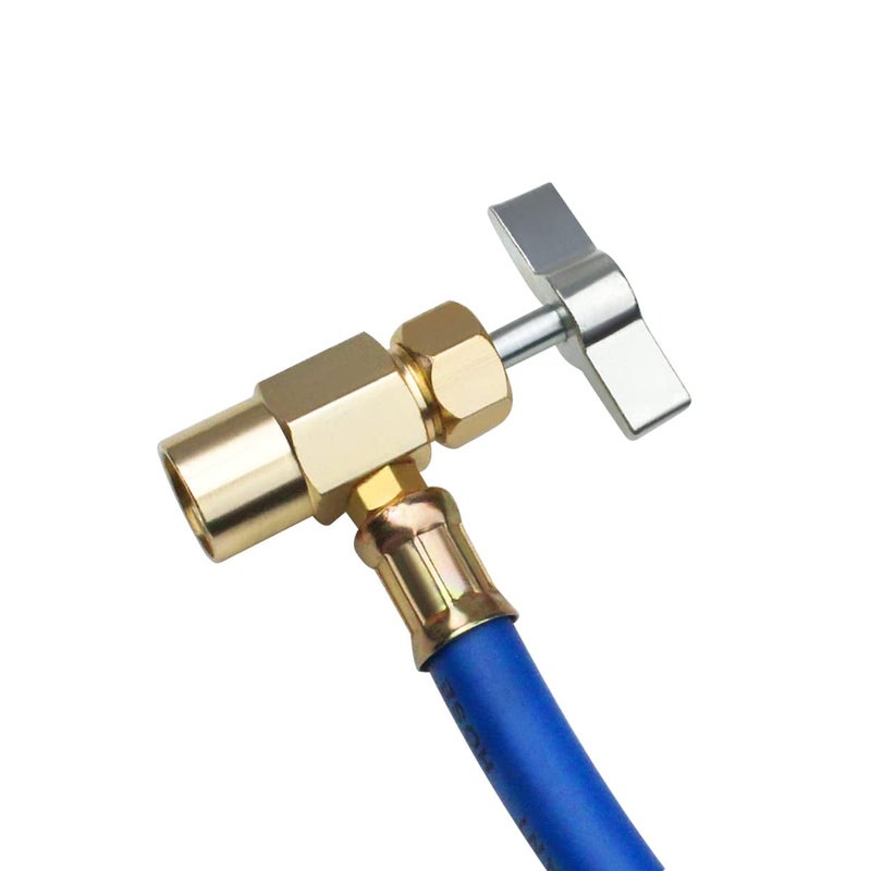 BACOENG AC Freon Refrigerant Recharge Charge Hose Kit, 1/4" Can Tap with Gauge - R134a Can to R-12/R-22 Port, Not Applicable to Automobile - Image 3