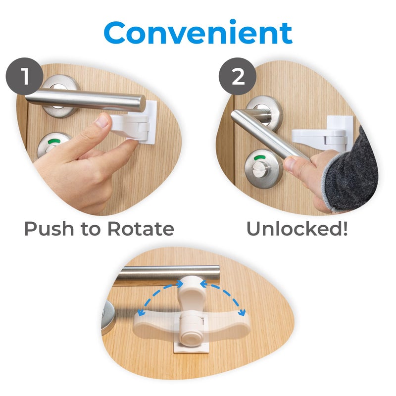 HomeBrella 6-Pack Door Lever Lock for Child Safety - Baby Proofing - Child Proof Handle Locks - Image 3