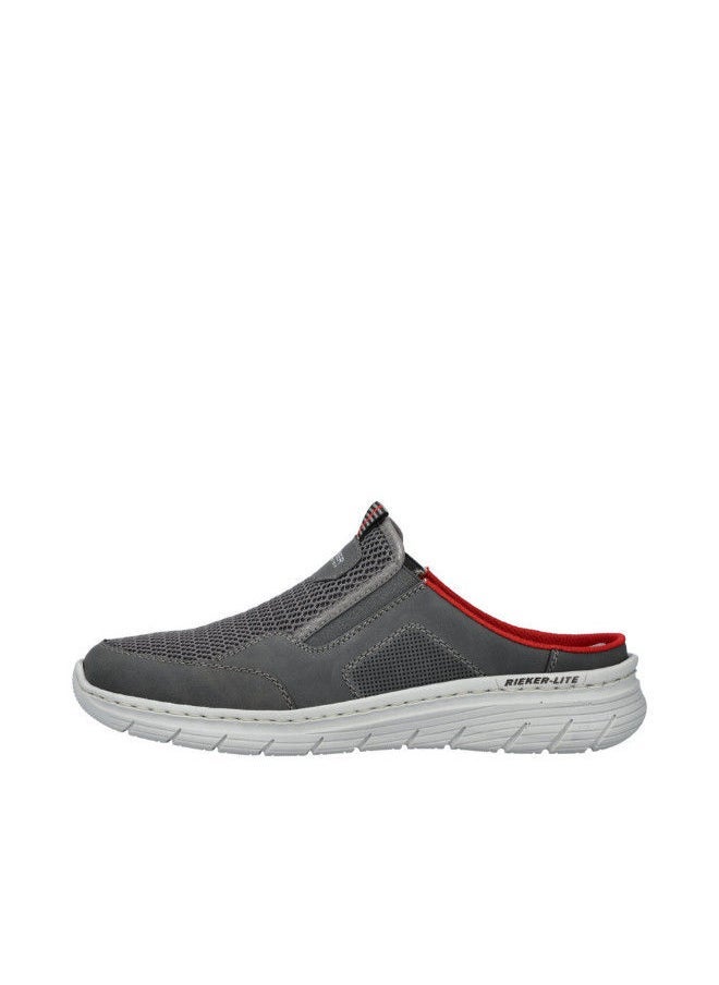 rieker - Rieker Mens Casual Clogs 13195-45 Bastia Grey 116-1081 - Image 1