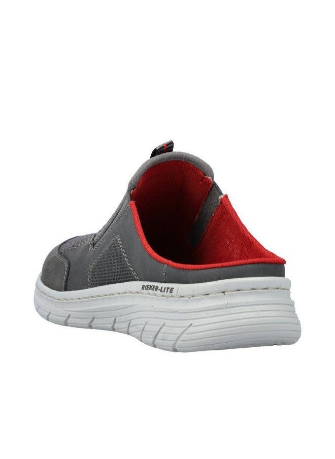 rieker - Rieker Mens Casual Clogs 13195-45 Bastia Grey 116-1081 - Image 1
