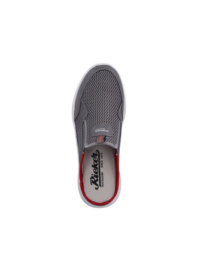 rieker - Rieker Mens Casual Clogs 13195-45 Bastia Grey 116-1081 - Image 1