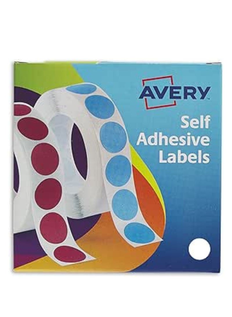 Avery 24-404 Self Adhesive Circle Labels Dispenser (19 mm Dia, 1120 Labels) - White - Image 1