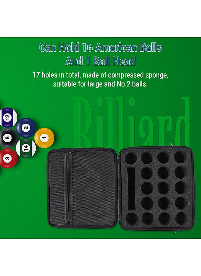 Generic Pool Ball Bag American Black Eight Ball Storage Bag Case Canvas Foam Can Hold 17 American Balls With Plastic Handle and Retractable Strap Billiard Accessories  - Image 4