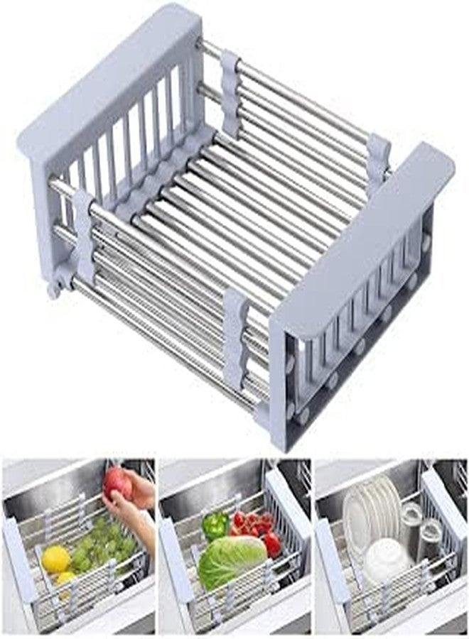 Sygnius Adjustable Stainless Steel Drainer Basket/On Counter Dish Tray Rack - Image 1