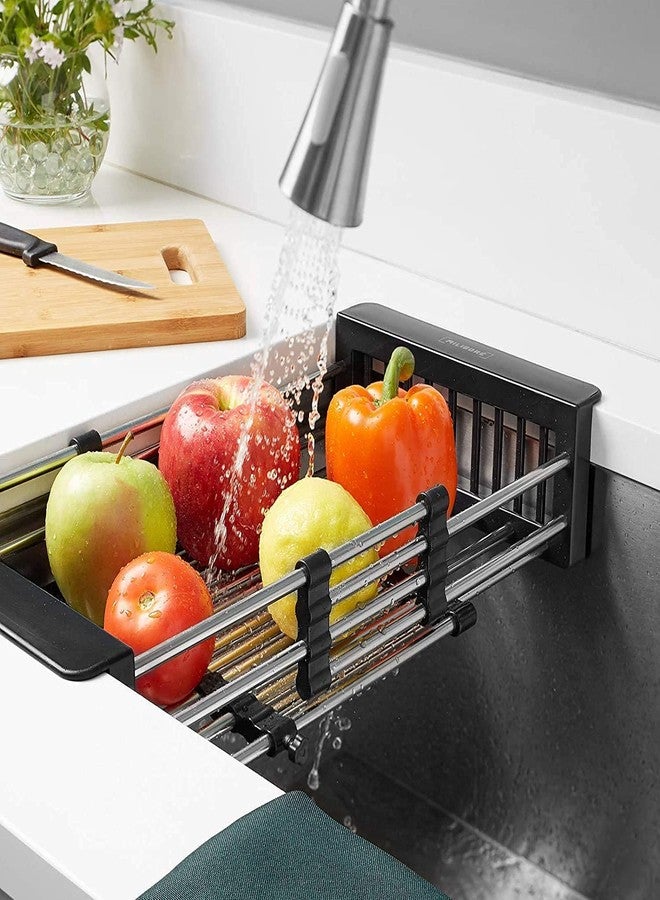 Sygnius Adjustable Stainless Steel Drainer Basket/On Counter Dish Tray Rack - Image 5