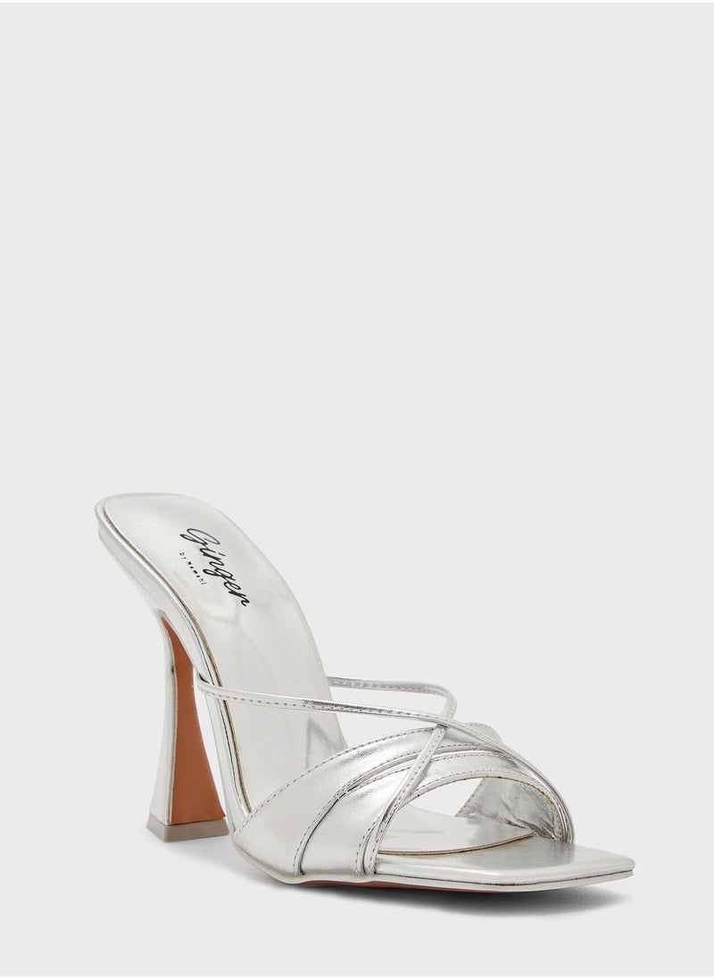 Ginger - Metallic Heeled  Mules - Image 1