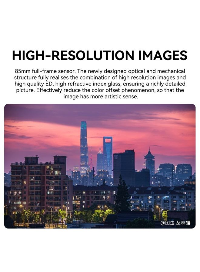 7artisans 85mm T2.0 Large Aperture Full Frame Cine Lens Compatible for Canon RF-Mount, Manual Focus Low Distortion Cinema Lens Mirrorless Cameras for Canon EOS R, RED, R3, R5, R6, R7, R10, RP, Black - Image 3