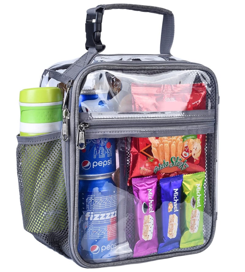 Oraben Stadium Approved Clear Lunch Bag for Sprots WorkClear Lunch Box Durable PVC Plastic See Through Lunch Bag for Prison Correctional Officers Stadium Events Small