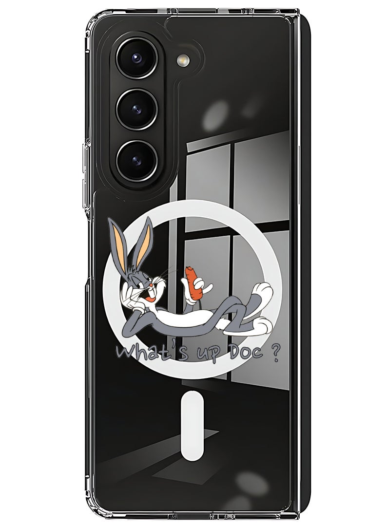 Theodor Magnetic Case for Samsung Galaxy Z Fold 6 Compatible with MagSafe Wireless Charging, Shockproof Phone Bumper Cover Whats up Doc  - Image 1