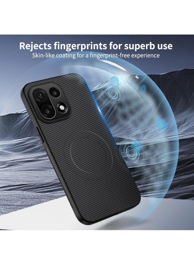 Adando OnePlus 15 Case Compatible with MagSafe, Carbon Fiber Texture Cover with Flexible Silicone Bumper, Rugged Slim Fit, Anti-slip Shockproof Protective Shell (Black) - Image 4