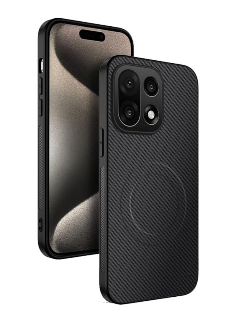Adando OnePlus 15 Case Compatible with MagSafe, Carbon Fiber Texture Cover with Flexible Silicone Bumper, Rugged Slim Fit, Anti-slip Shockproof Protective Shell (Black) - Image 1