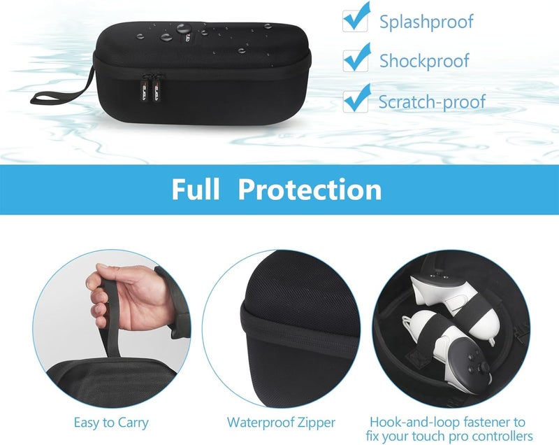 JSVER Carrying Case for Meta Quest 3S Hard Trave Case for Oculus Quest 3 Quest 3S Quest 2 Vision Pro VR Headset Storage Case For Meta Quest 3 Official Elite Strap Controllers and Accessories ufeff - Image 4