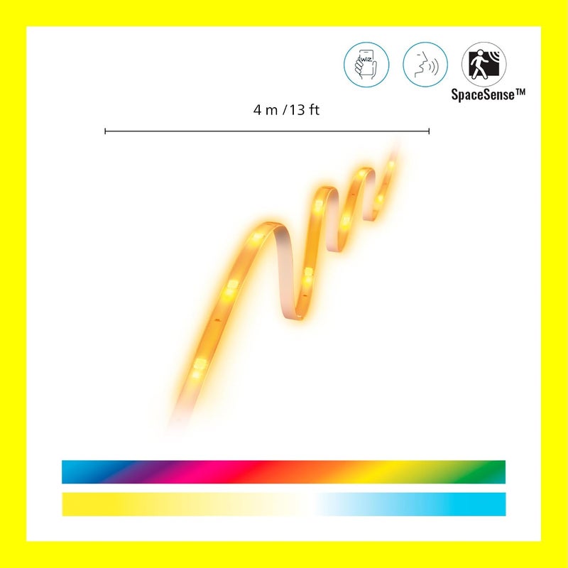 Wiz Smart LED Strip Light, Colour 4M Light Strip [UK Plug], 16 Million Colors, Dynamic Scenes, Wi-Fi, Voice/App Control, Works with Google Home, Alexa & HomeKit, LED for Bedroom, Kitchen, Living Room - Image 2