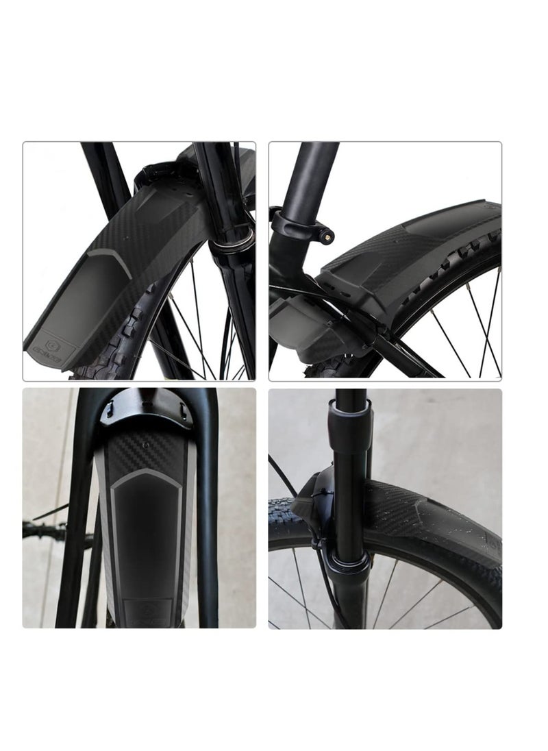 Generic - Mountain Bike Fender Set, Textured Rubber Mudguards for Front and Rear, Compatible with 20" to 29" MTB, Universal Fit, Black (2 Pieces) - Ideal for All Mountain Bikes. - Image 1