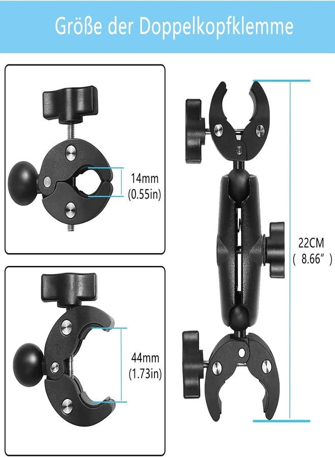 SHOPEE Double Clamp Camera Clamp Mount, Super Clamp with 360° Swivel Ball Double Ball Head for Pole Traverse Camera Light Reflector Light Tripod Umbrella Handlebar Motorcycle Bicycle - Image 4