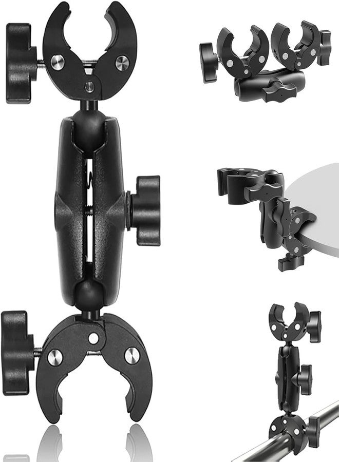 SHOPEE Double Clamp Camera Clamp Mount, Super Clamp with 360° Swivel Ball Double Ball Head for Pole Traverse Camera Light Reflector Light Tripod Umbrella Handlebar Motorcycle Bicycle - Image 1