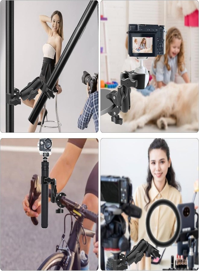 SHOPEE Double Clamp Camera Clamp Mount, Super Clamp with 360° Swivel Ball Double Ball Head for Pole Traverse Camera Light Reflector Light Tripod Umbrella Handlebar Motorcycle Bicycle - Image 5
