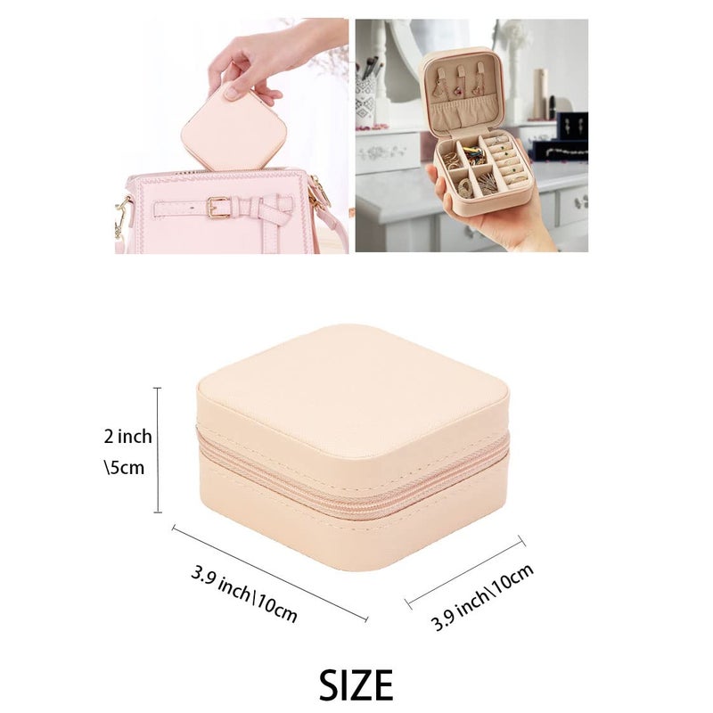 ZPROW Travel Jewelry Case, Mini Portable Jewelry Travel Boxes, Small Jewelry Organizer for Rings, Earrings, Pendants, Watches, Necklaces, Lipsticks Organizer Storage Holder Case (Pink) - Image 3