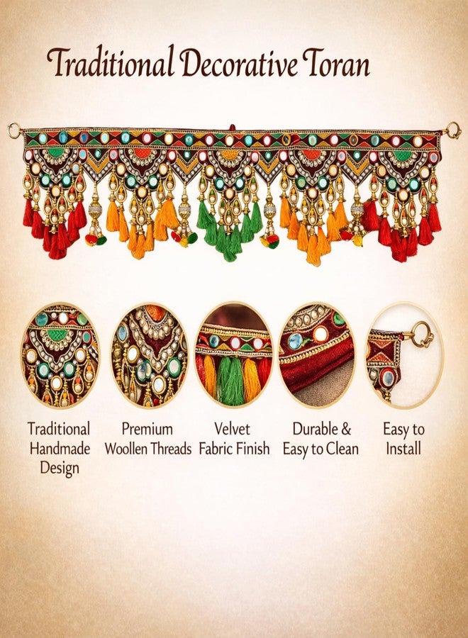 DK trades Traditional Entrance Main Door|Main Home Door Multi Pearl Beads And Thread Home Decoration Toran,91 Cm - Image 2