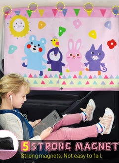 Excefore Car Window Shade for Baby, Cute Pink-Animals Design, Full Shade and Half Shade Options - Heat/UV Protection Car Window Curtain  - Image 2