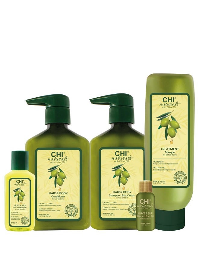 CHI Naturals with Olive Oil Hair Shampoo and Body Wash, 11.5oz - Image 4