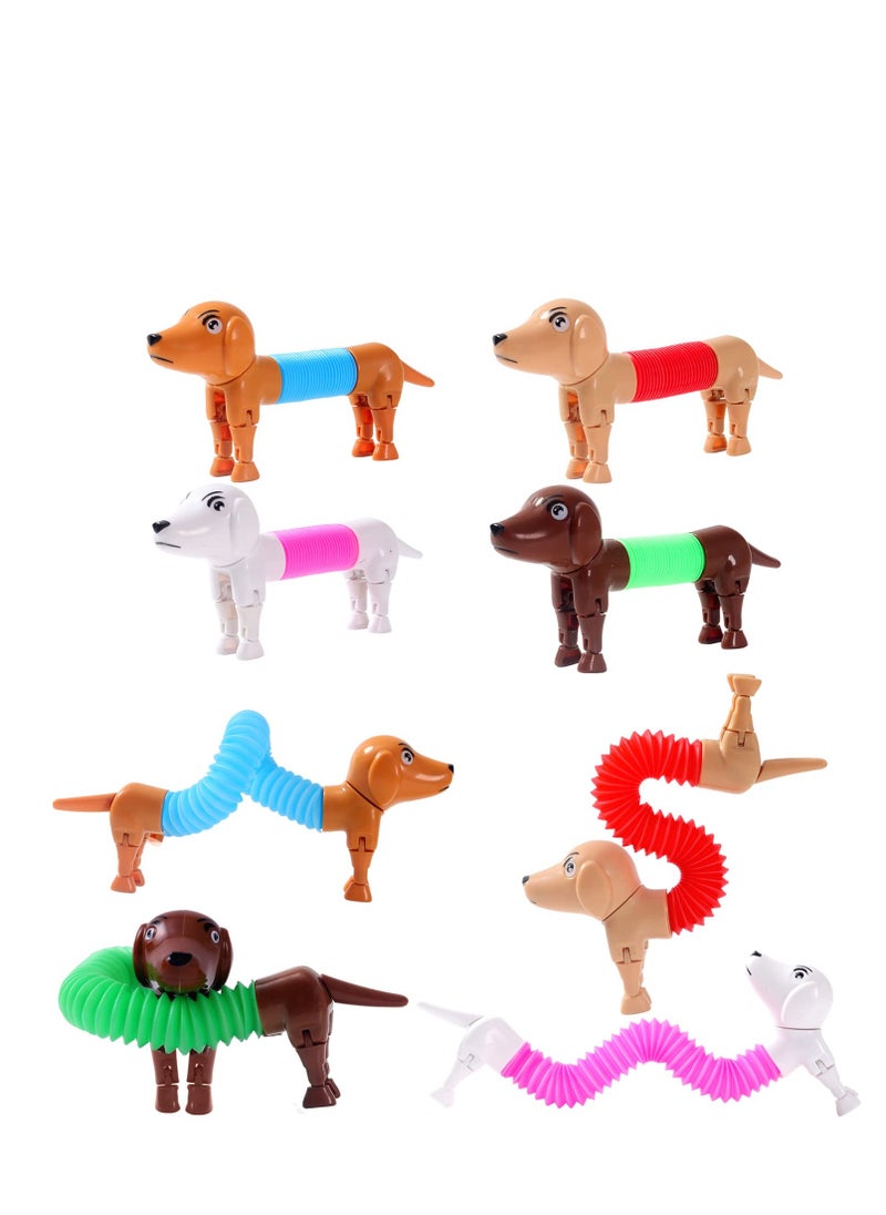 Excefore Dog pop Tubes, 8 Pcs Pop Tubes Animal Fidget Toys, Sensory Fidget Toys for Girls and Boys, Travel Toys, Dog Party Favors, Sensory Tubes (Random Color)  - Image 1