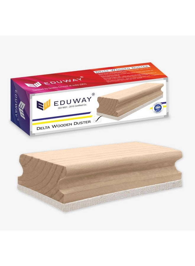 Eduway لوحة بيضاء خشبية Eduway Premium Delta/لوحة طباشير ممحاة خشبية | تنظيف مثالي للسبورة ودائم | مثالي للمعلم، المكتب، الأطفال، والمنزل | عبوة من 1 - Image 1