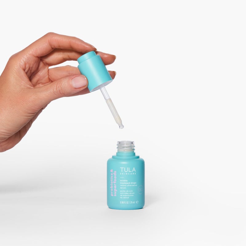 TULA Skin Care Wrinkle Treatment Drops - Retinol Alternative Serum, Anti-Aging, Minimizes Wrinkles, Contains Bakuchiol, Alfalfa Sprouts, and Stevia, 0.98 oz. - Image 3