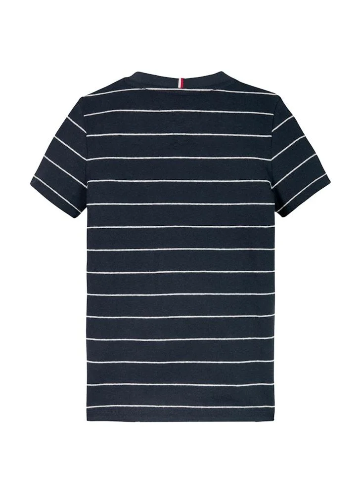 تومي هيلفيغر Kids Cotton Linen Striped T-Shirt