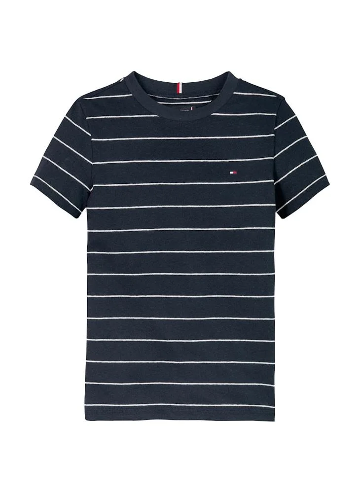 تومي هيلفيغر Kids Cotton Linen Striped T-Shirt