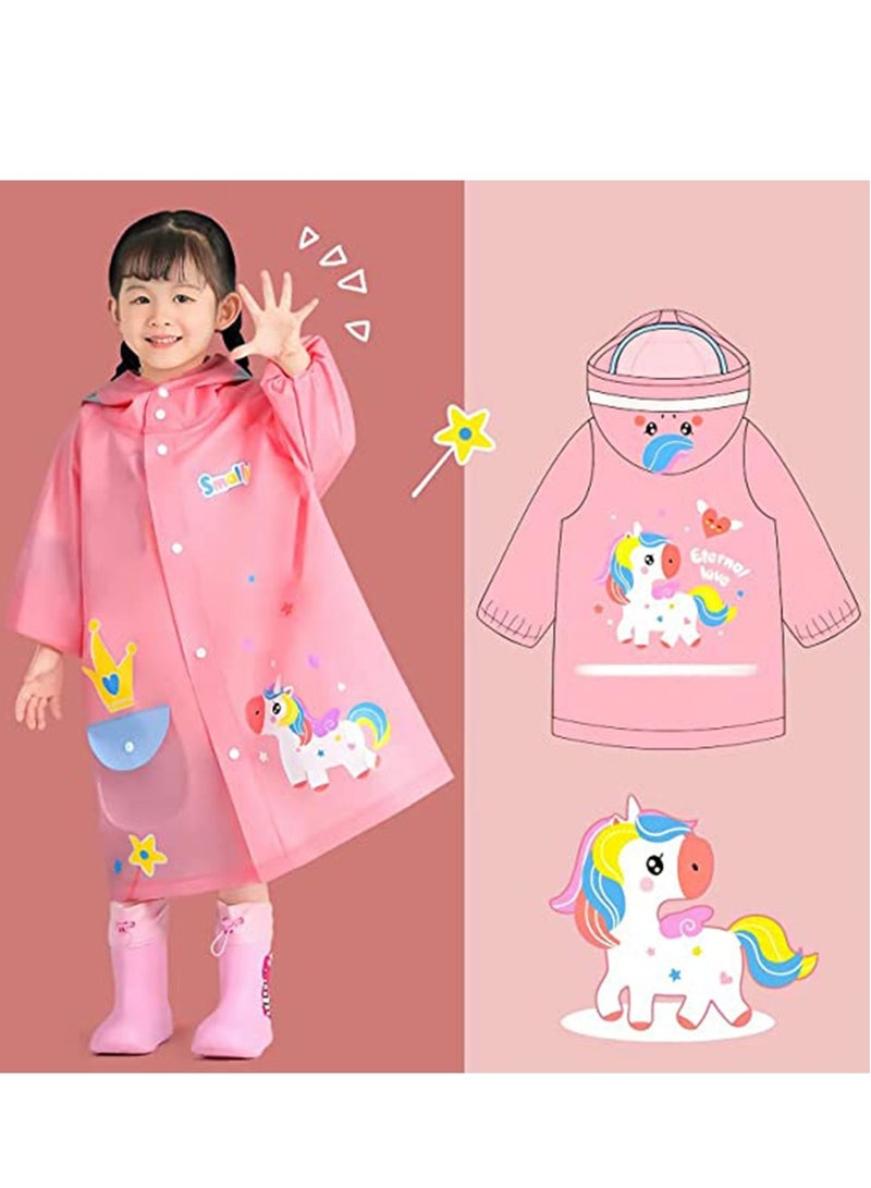 سيوسي معطف واق من المطر للأطفال ، جاكيت للمطر للأولاد والبنات معطف بقلنسوة مضاد للماء للرياضات الخارجية مطبوع عليه حيوان لطيف وممتع - Image 2