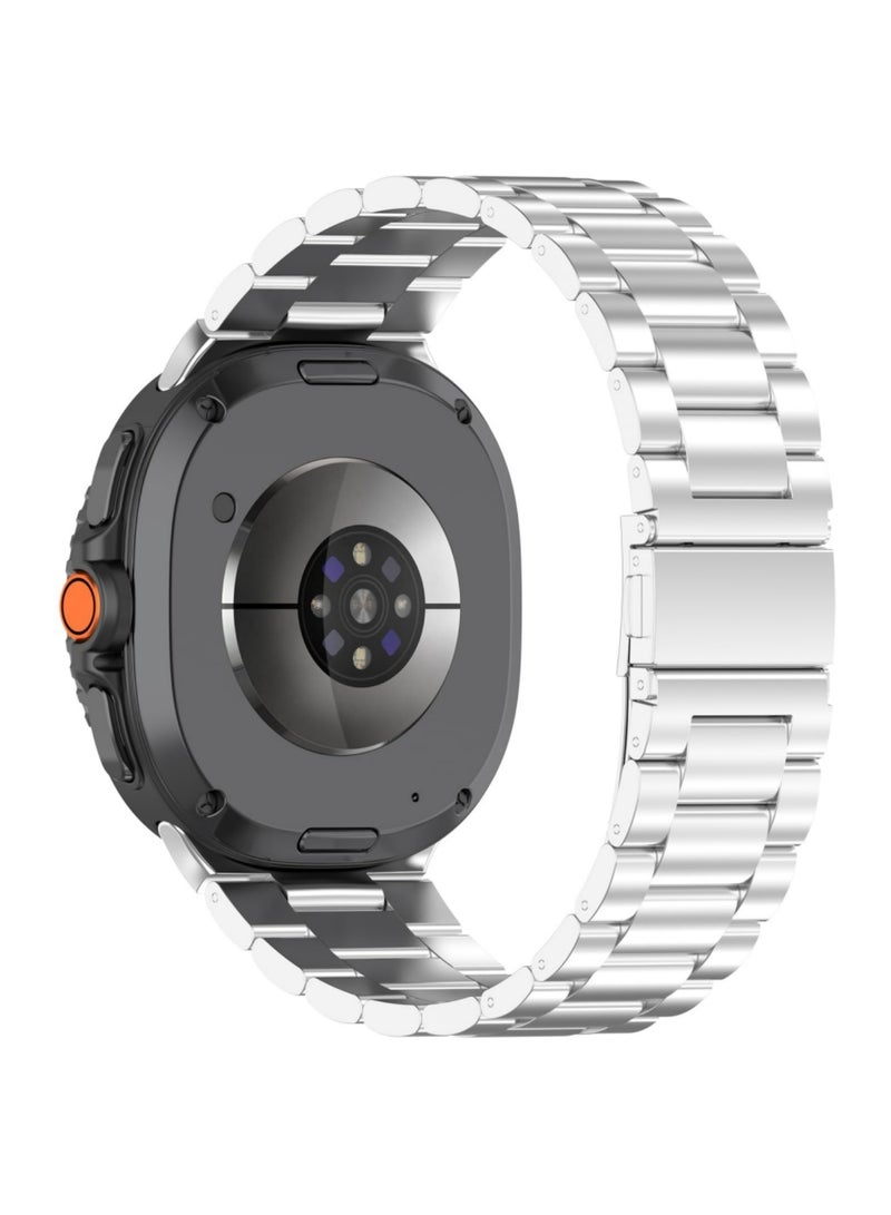 Aookay Metal Strap Compatible with Samsung Galaxy Watch 8 Classic 46mm Bands, One Click Stylish Business Stainless Steel Band for Galaxy Watch 8 40mm 44mm No Gap Wristbands Men Women (Silver) - Image 3