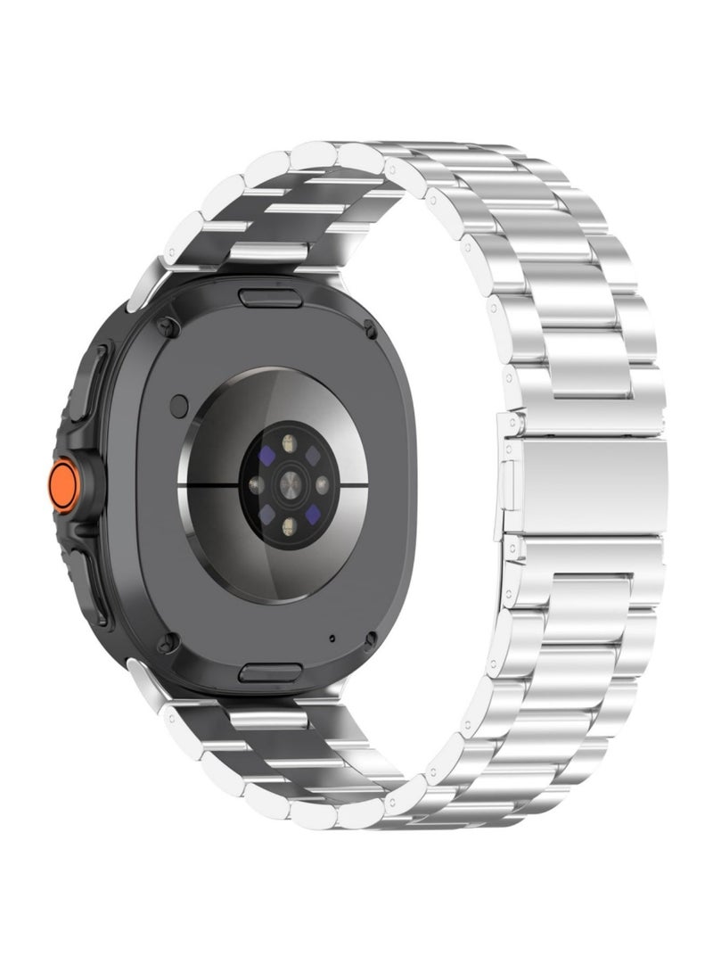 Aookay Metal Strap Compatible with Samsung Galaxy Watch 9/8 40mm/44mm/8 Classic 46mm Bands, One Click Stylish Business Stainless Steel Band for Galaxy Watch 8 40mm 44mm No Gap Wristbands Men Women (Silver) - Image 3
