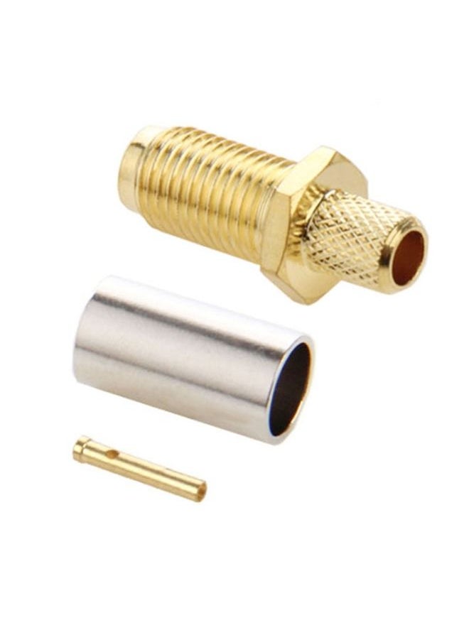 BURAQ 10 PCS Gold Plated SMA Female Crimp RF Connector Adapter for RG58 / RG400 / RG142 / LMR195 Cable  - Image 2