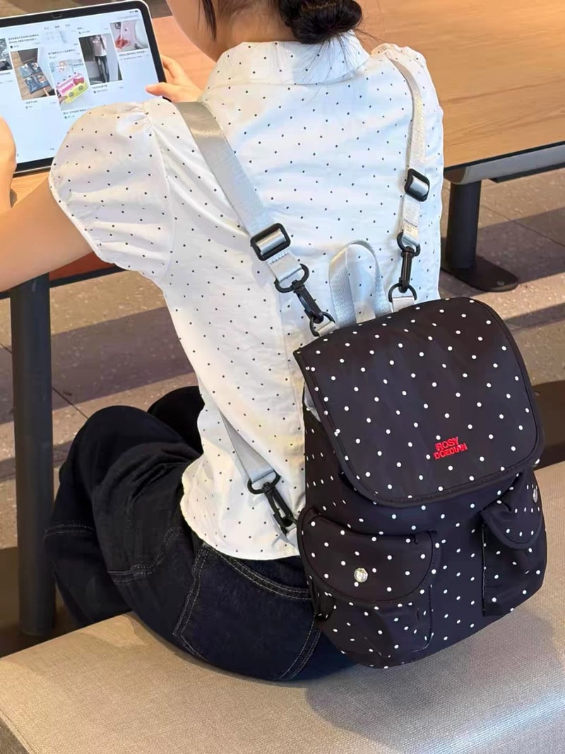 حقيبة ظهر منقطة من Rosydoedian، بسيطة بسعة كبيرة بأسلوب جامعي - Image 3
