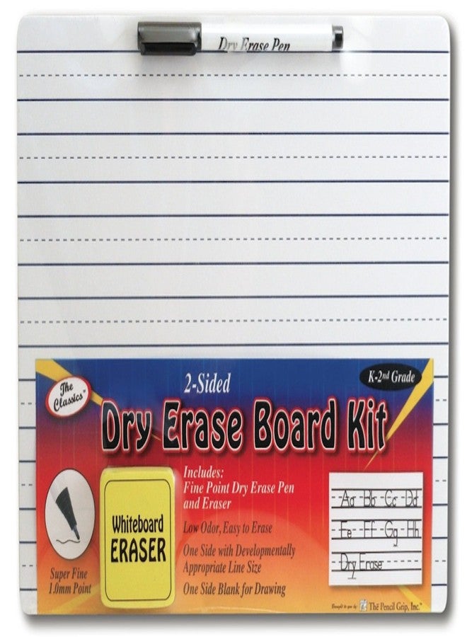 The Classics Dry Erase Whiteboard Kit Complete Set with 11.75 x 9 Inches Board, Black Dry Erase Pen and Eraser (TPG-388), White - Image 1