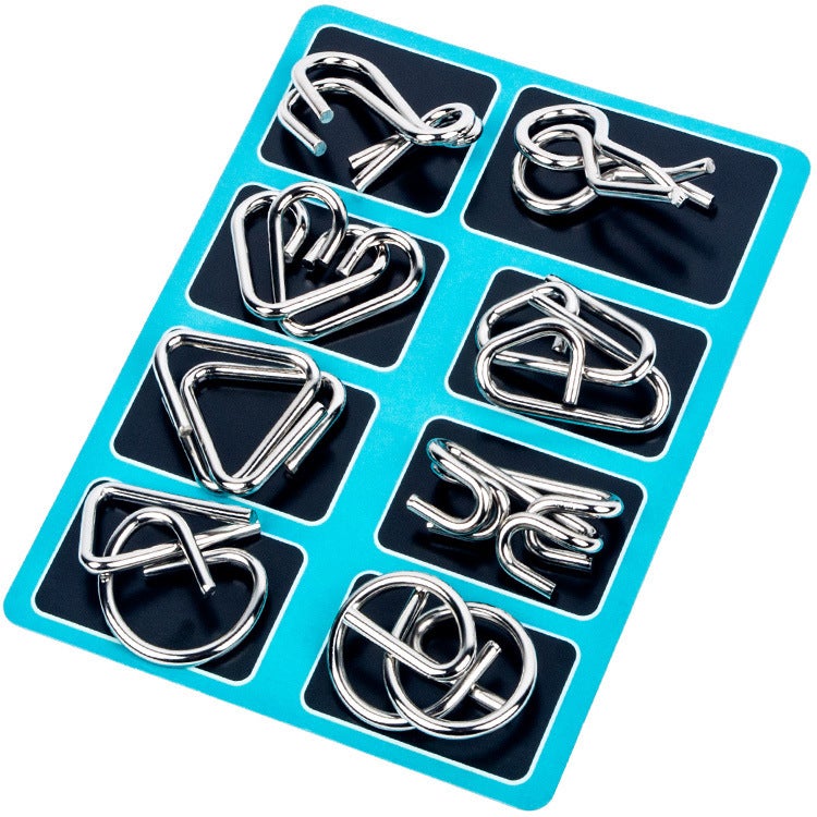 Nine-Link Complete Set Of Unlocking Buckle 24-Piece Set Luban Lock Kongming Lock Kidsren'S Educational Toys Gift Set - Image 3