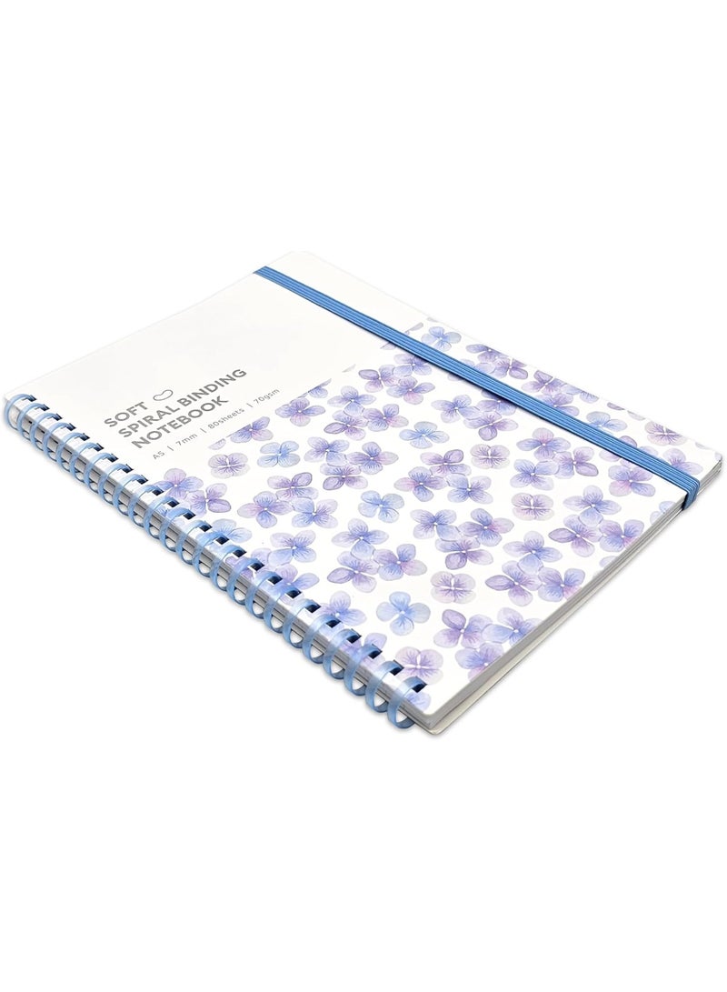 Maxi دفاتر غلاف بلاستيكي سميك بتصميم زهور بحجم A5 مع تجليد حلزوني ناعم 80 ورقة - Image 3