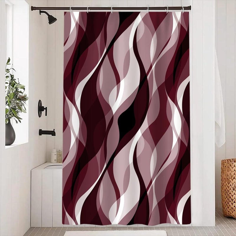 Ruelvth Burgundy Startain Modern Absmer Ombre Burgundy String Serction Startain for Bathroom Starbroof Shower Stain مع خطافات 48 × 72 بوصة - Image 1